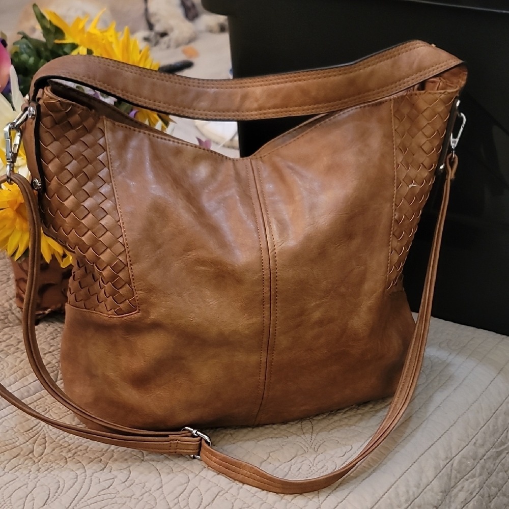 Angel Kiss Brown Woven Shoulder Bag